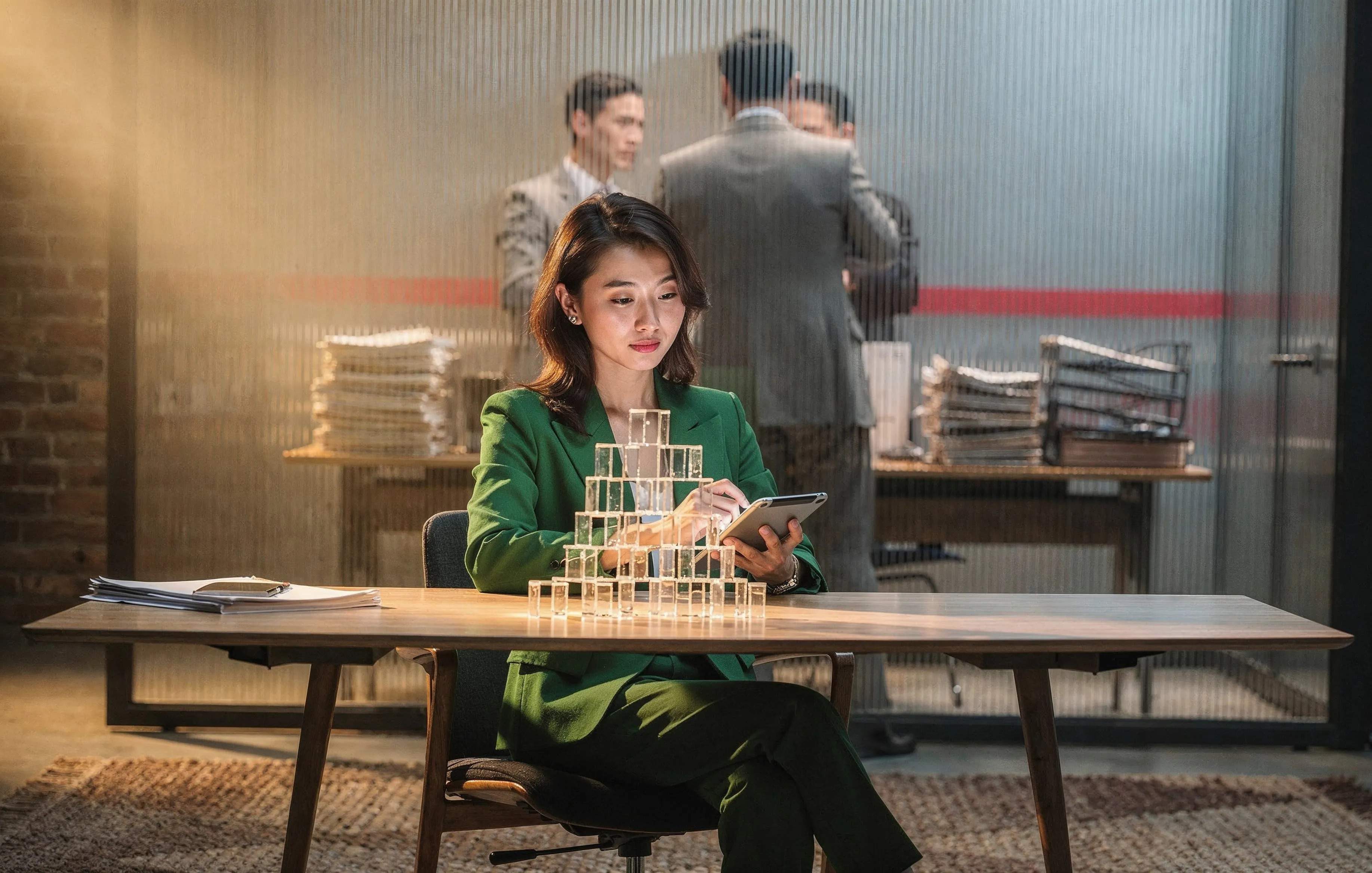 Professional working in modern office