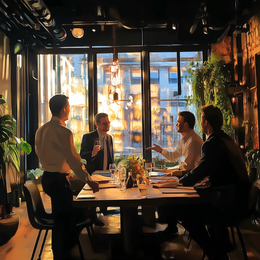 cover image of event - people dining in a corporate setting