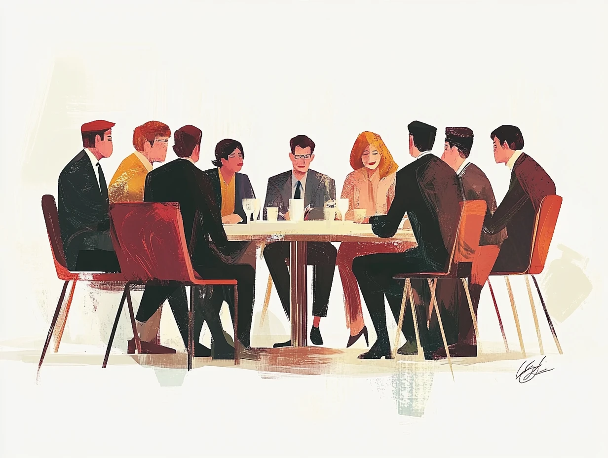 cover image of event - people dining in a corporate setting